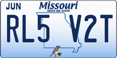 MO license plate RL5V2T
