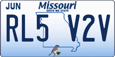 MO license plate RL5V2V