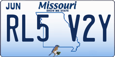 MO license plate RL5V2Y