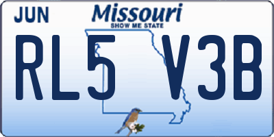 MO license plate RL5V3B