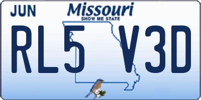 MO license plate RL5V3D