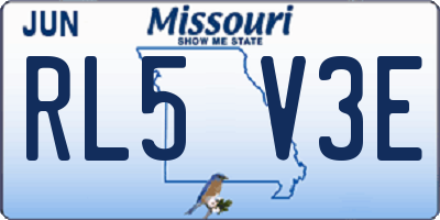 MO license plate RL5V3E