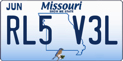 MO license plate RL5V3L