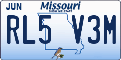 MO license plate RL5V3M