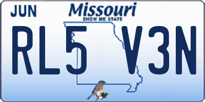 MO license plate RL5V3N