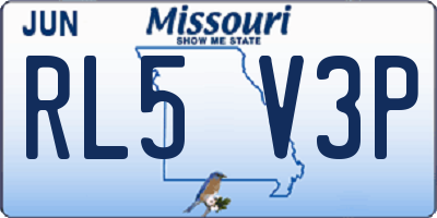 MO license plate RL5V3P