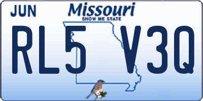 MO license plate RL5V3Q