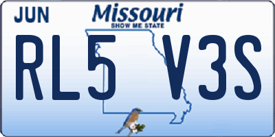 MO license plate RL5V3S