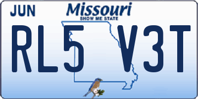 MO license plate RL5V3T
