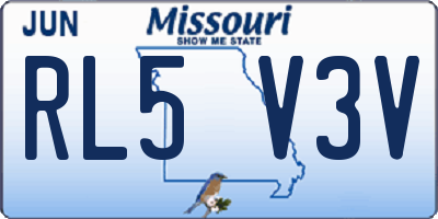MO license plate RL5V3V