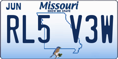 MO license plate RL5V3W