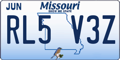 MO license plate RL5V3Z