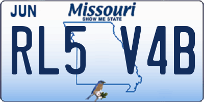 MO license plate RL5V4B
