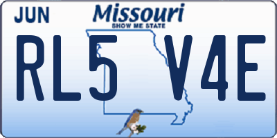 MO license plate RL5V4E
