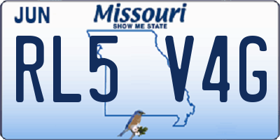 MO license plate RL5V4G