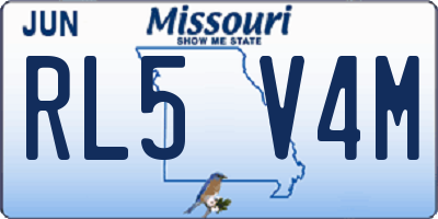 MO license plate RL5V4M