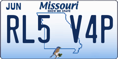 MO license plate RL5V4P