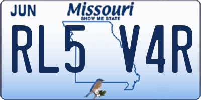 MO license plate RL5V4R
