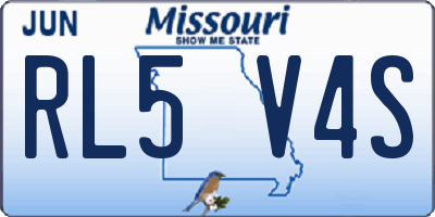 MO license plate RL5V4S