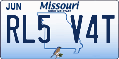 MO license plate RL5V4T