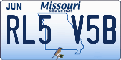 MO license plate RL5V5B