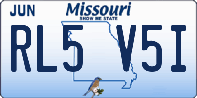 MO license plate RL5V5I