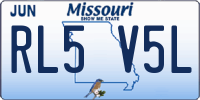 MO license plate RL5V5L