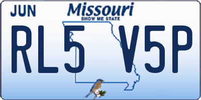 MO license plate RL5V5P