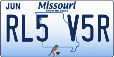 MO license plate RL5V5R