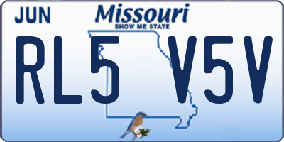 MO license plate RL5V5V