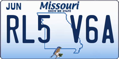 MO license plate RL5V6A