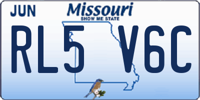 MO license plate RL5V6C