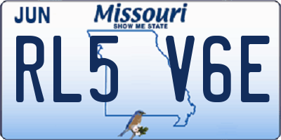MO license plate RL5V6E