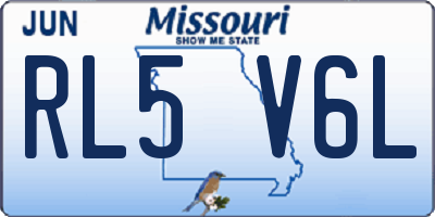 MO license plate RL5V6L