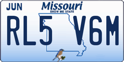 MO license plate RL5V6M