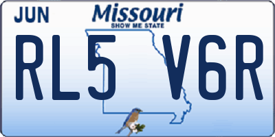 MO license plate RL5V6R