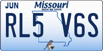 MO license plate RL5V6S