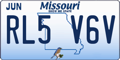MO license plate RL5V6V