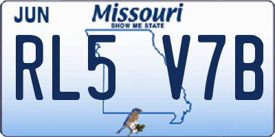 MO license plate RL5V7B