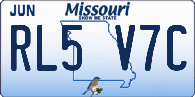MO license plate RL5V7C
