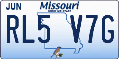 MO license plate RL5V7G
