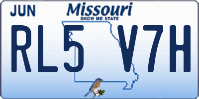 MO license plate RL5V7H