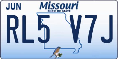 MO license plate RL5V7J