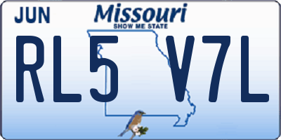 MO license plate RL5V7L