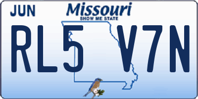MO license plate RL5V7N