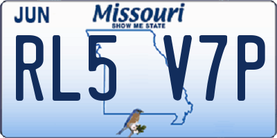 MO license plate RL5V7P