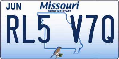 MO license plate RL5V7Q