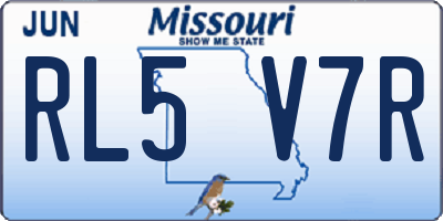 MO license plate RL5V7R