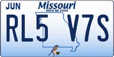 MO license plate RL5V7S