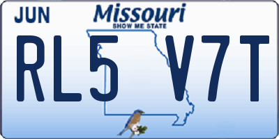 MO license plate RL5V7T